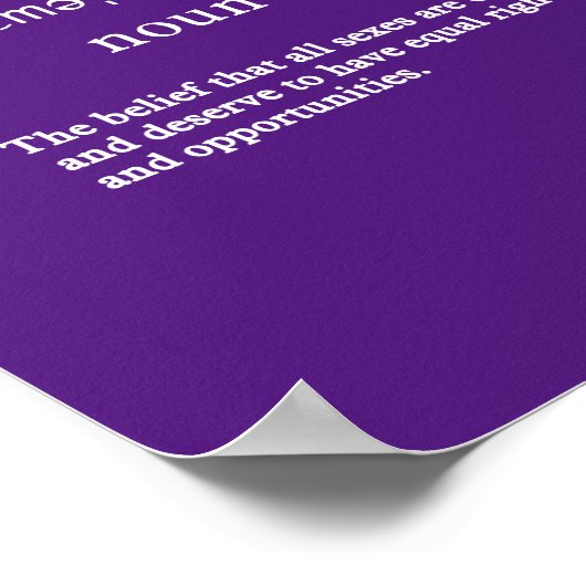 Feminismus Definition lila vertikal Poster (Ecke)