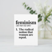 Feminismus Definition Postkarte (Stehend Vorderseite)