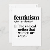 Feminismus Definition Postkarte (Vorne/Hinten)