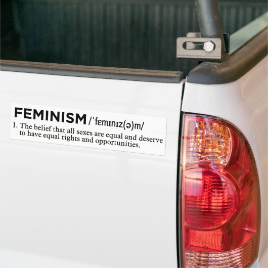 Feminismus-Definition weiß Autoaufkleber (Auf Lkw)