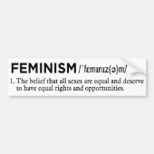 Feminismus-Definition weiß Autoaufkleber (Vorne)