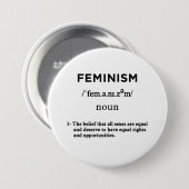 Feminismus-Definition Weißkreis Button (Vorne & Hinten)