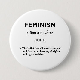 Feminismus-Definition Weißkreis Button