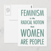 Feminismus: Die radikale Vorstellung, dass Frauen  Postkarte (Vorne/Hinten)