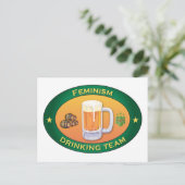 Feminismus Drink Team Postkarte (Stehend Vorderseite)
