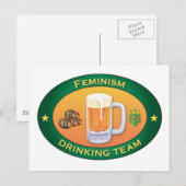 Feminismus Drink Team Postkarte (Vorne/Hinten)