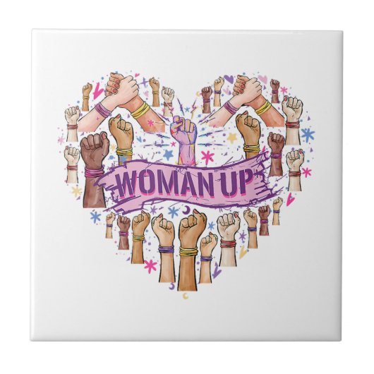 Feminismus Feministin Starke Frauenförderung Femin Fliese (Vorderseite)