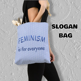 Feminismus für alle blauen gemustert tasche