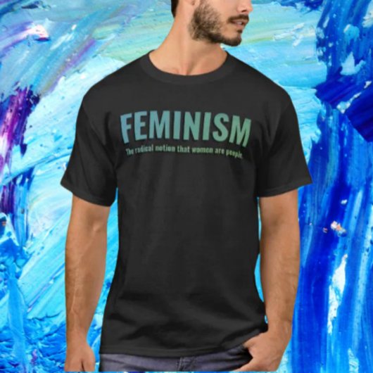 Feminismus Gradient T-Shirt - Fett in Blau und Grü
