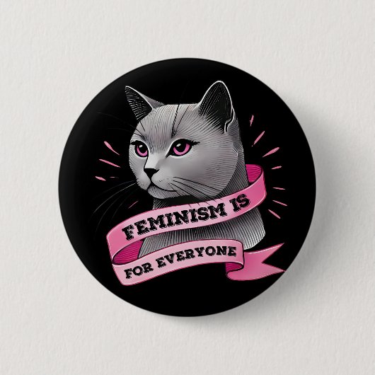 Feminismus ist für jeden Menschen Pro Feminismus P Button (Vorderseite)