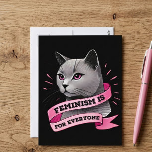 Feminismus ist für jeden Pro Feminismus Pro Katzen Postkarte