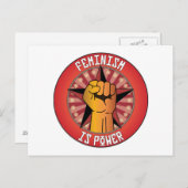 Feminismus ist Power Postkarte (Vorne/Hinten)