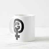 Feminismus-Logo-Symbol-Tasse Kaffeetasse (Vorderseite Links)