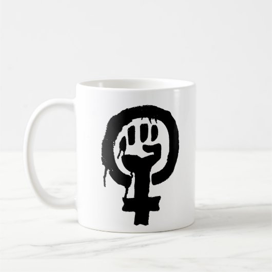 Feminismus-Logo-Symbol-Tasse Kaffeetasse (Links)