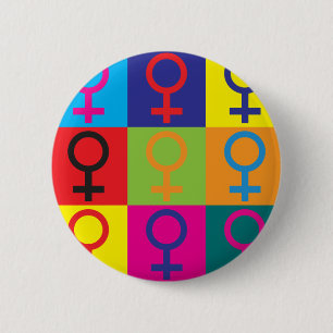 Feminismus-Pop-Kunst Button