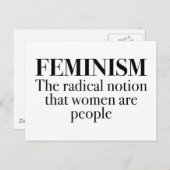 Feminismus Postkarte (Vorne/Hinten)