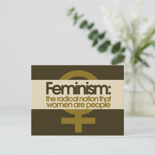 Feminismus Postkarte (Stehend Vorderseite)