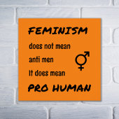 Feminismus pro menschliches Slogan Orange Poster
