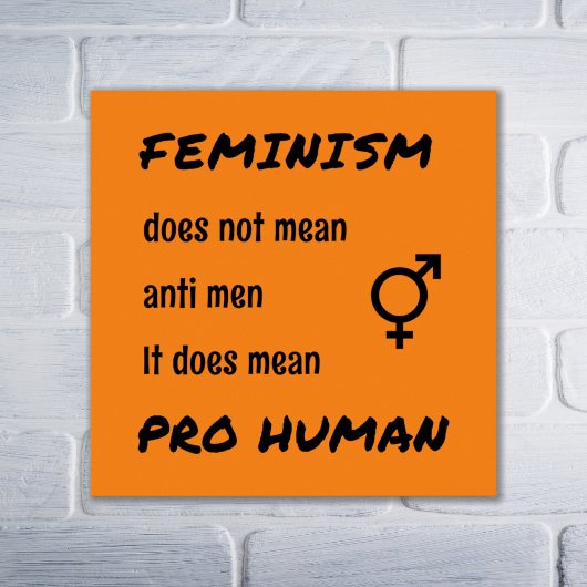 Feminismus pro menschliches Slogan Orange Poster