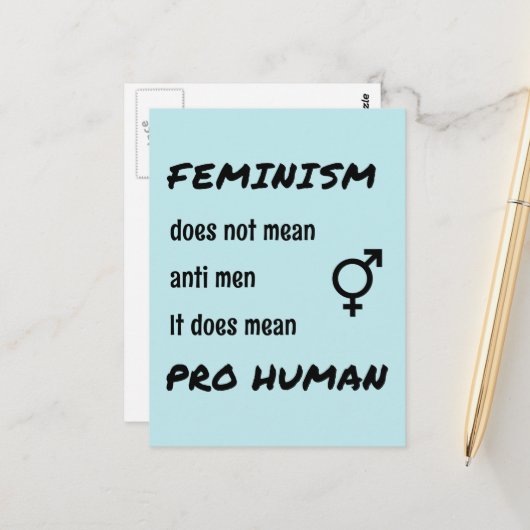 Feminismus pro menschliches Slogan Postkarte (Vorderseite/Rückseite Beispiel)