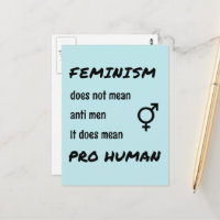 Feminismus pro menschliches Slogan Postkarte