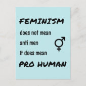 Feminismus pro menschliches Slogan Postkarte (Vorderseite)