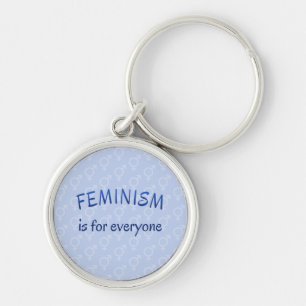 Feminismus Slogan blau gemustert Schlüsselanhänger