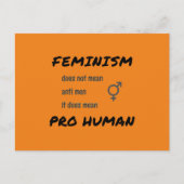 Feminismus-Slogan und Symbol orange Postkarte (Vorderseite)