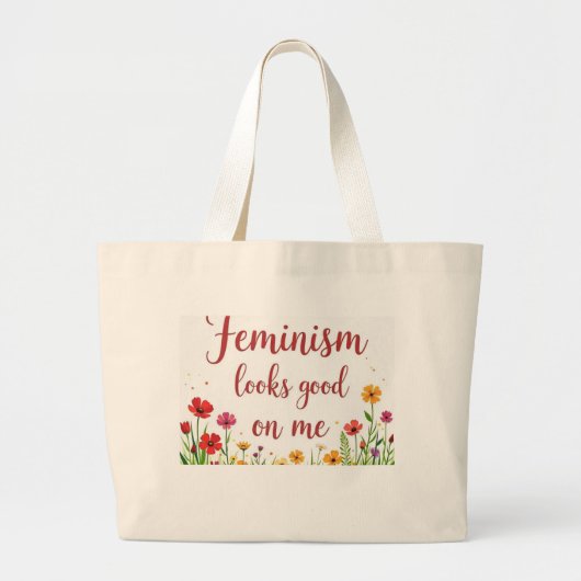 Feminismus steht mir gut jumbo stoffbeutel (Vorne)