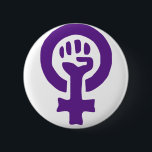 Feminismus-Symbol Button<br><div class="desc">"feministisches Design" verkörpert eine mächtige Bewegung, die in Gleichheit und Ermächtigung verwurzelt ist und oft durch bildhafte Bilder wie die erhabene Faust symbolisiert wird. Dieses Symbol, ein langjähriges Symbol des Widerstands, wird häufig in "Feminismus"-Logos angepasst, um Einheit und Stärke zu repräsentieren. Feministische Designs setzen wirkungsvolle Farben ein, wobei "lila" die...</div>