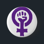 Feminismus-Symbol Button<br><div class="desc">"feministisches Design" verkörpert eine mächtige Bewegung, die in Gleichheit und Ermächtigung verwurzelt ist und oft durch bildhafte Bilder wie die erhabene Faust symbolisiert wird. Dieses Symbol, ein langjähriges Symbol des Widerstands, wird häufig in "Feminismus"-Logos angepasst, um Einheit und Stärke zu repräsentieren. Feministische Designs setzen wirkungsvolle Farben ein, wobei "lila" die...</div>