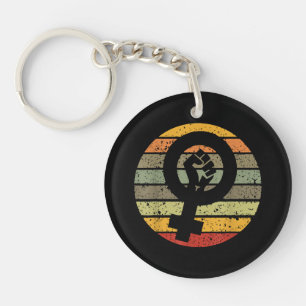 Feminismus Symbol Design Retro Vintag, 70er 80er 9 Schlüsselanhänger