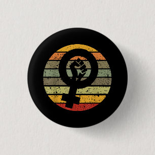 Feminismus-Symbol-Design Retro Vintage, 70er 80er  Button