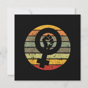 Feminismus-Symbol-Design Retro Vintage, 70er 80er Einladung