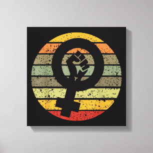 Feminismus-Symbol-Design Retro Vintage, 70er 80er Leinwanddruck