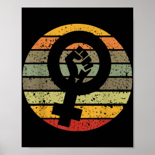 Feminismus-Symbol-Design Retro Vintage, 70er 80er Poster