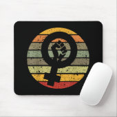 Feminismus Symbol Design Retro Vintager 70er 80er Mousepad (Mit Mouse)