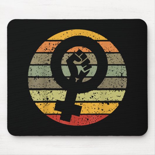 Feminismus Symbol Design Retro Vintager 70er 80er Mousepad (Vorne)