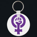 Feminismus-Symbol Schlüsselanhänger<br><div class="desc">Feministisches Design lila</div>