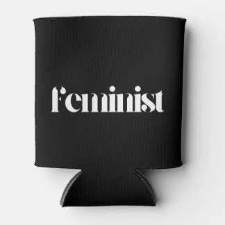 Feminist Can Cooler - Minimalistisch Schwarz und W Dosenkühler