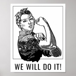 Feminist Can-Do Rosie-The-Riveter Grafiklinie Poster