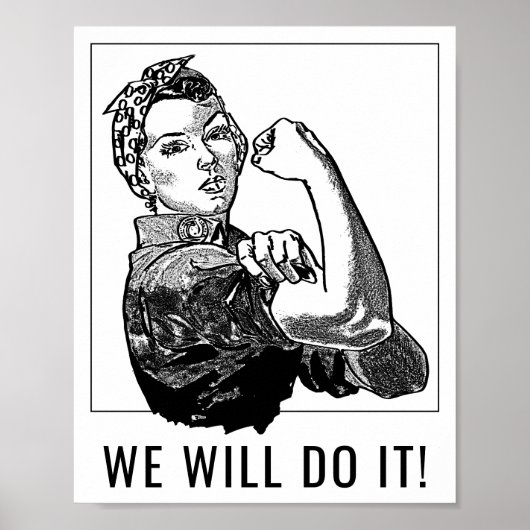 Feminist Can-Do Rosie-The-Riveter Grafiklinie Poster (Vorne)