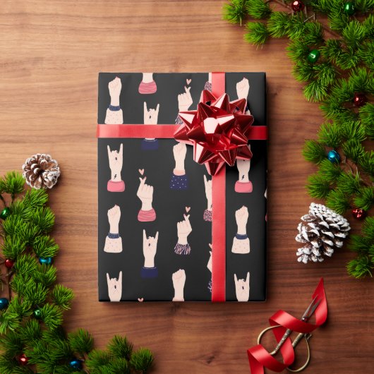 Feminist Elegant Black Geschenkpapier (Feiertagsgeschenk)