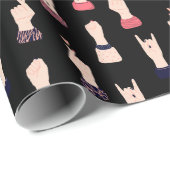 Feminist Elegant Black Geschenkpapier (Rolleneckpunkt)