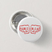 Feminist Fist Girl Power GRL Power Frauenunterschr Button (Vorne & Hinten)