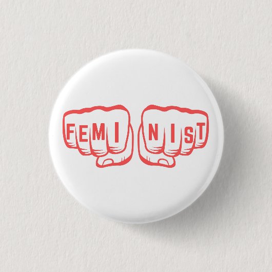 Feminist Fist Girl Power GRL Power Frauenunterschr Button (Vorderseite)