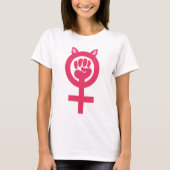 Feminist Fist Pink Pussy Power Frauenfeind März T-Shirt (Vorderseite)