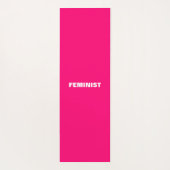 "Feminist" fuchsienrosa weiße Buchstaben Yogamatte (Rückseite)
