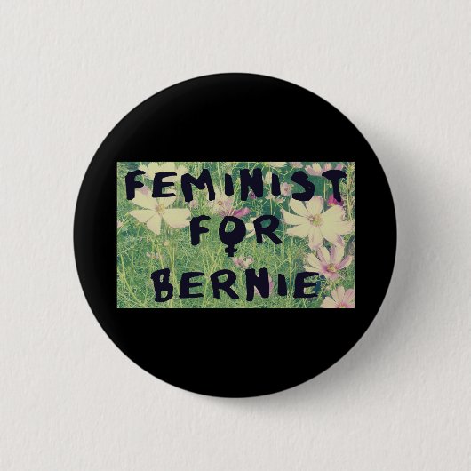 Feminist für Bernie-Sandpapierschleifmaschinen Button (Vorderseite)