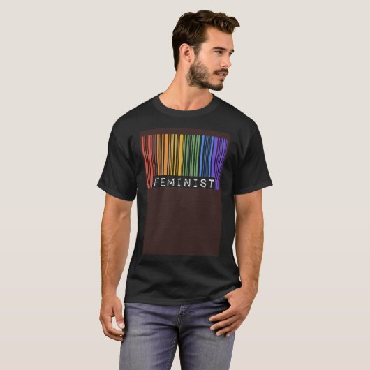 Feminist Gay Pride Flaggen Barcode Pro Choice Femi T-Shirt (Vorne ganz)